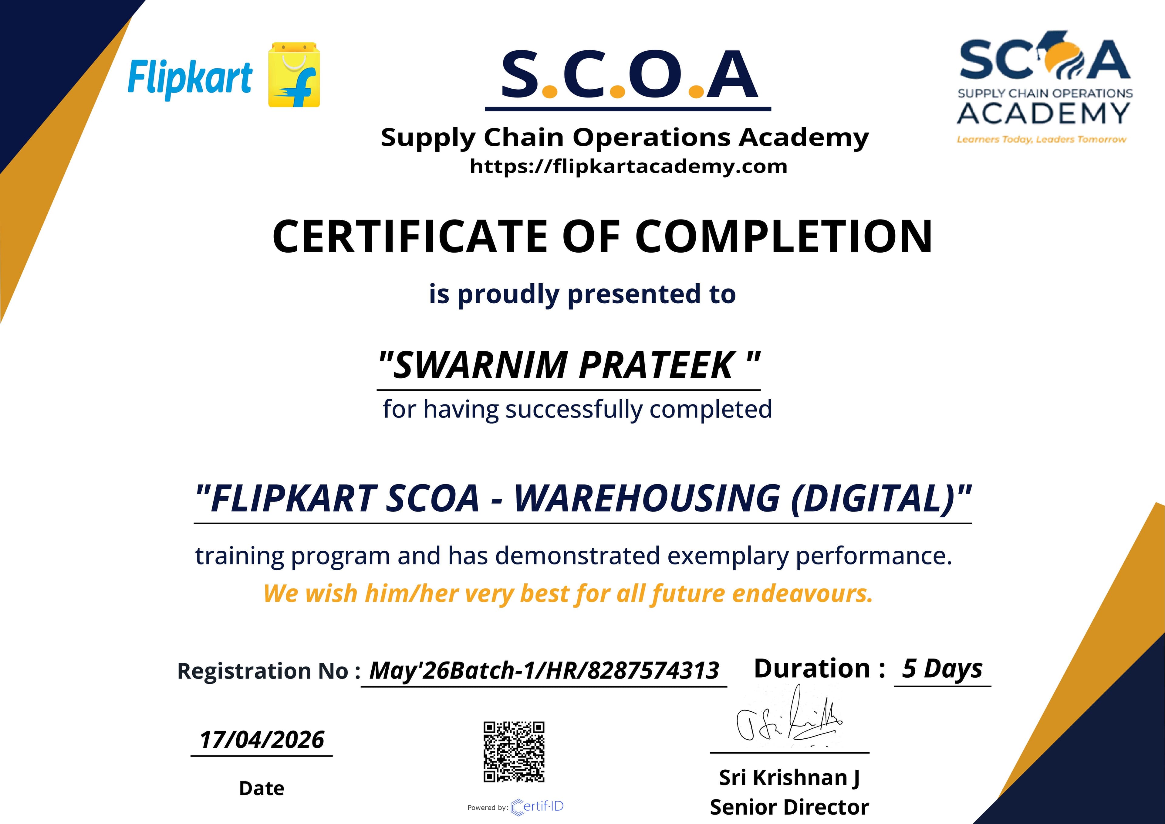 Warehousing (Digital) Training